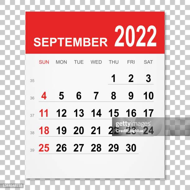 september 2022 kalender - september stock-grafiken, -clipart, -cartoons und -symbole