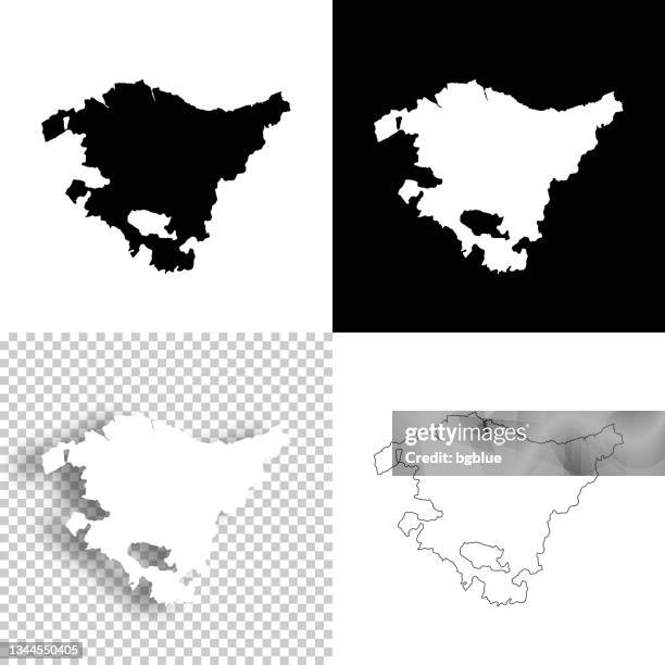 stockillustraties, clipart, cartoons en iconen met basque country maps for design. blank, white and black backgrounds - line icon - baskenland