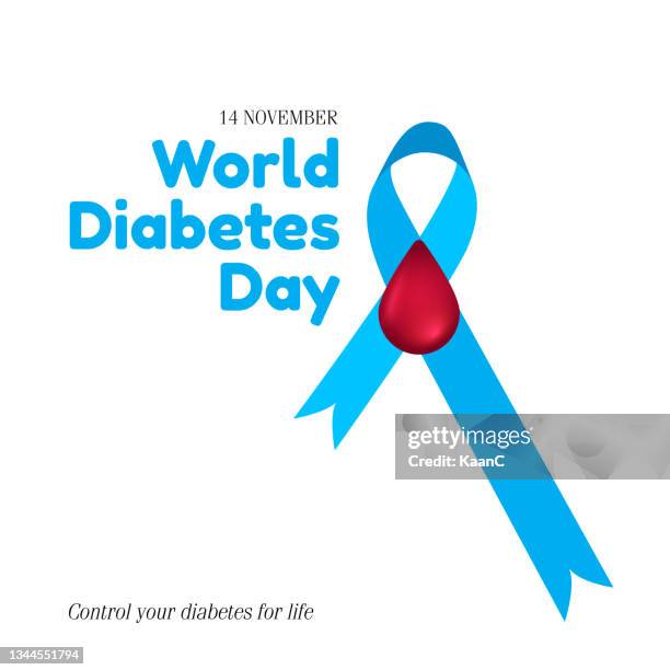 world diabetes day. november diabetes awareness month. vector illustration stock illustration - diabetes ribbon stock illustrations
