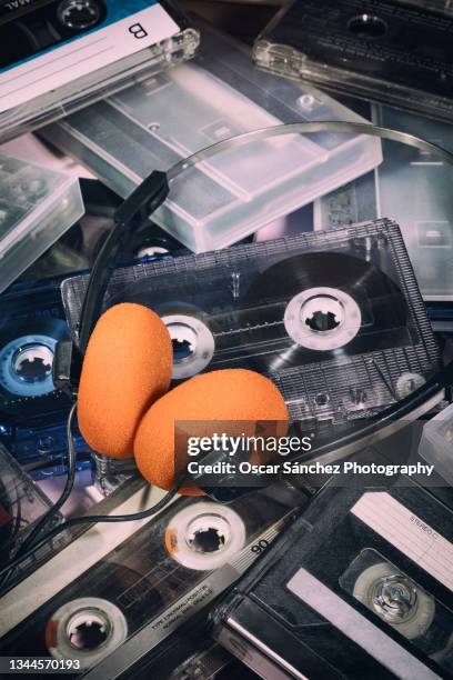 cassette audio tapes - walkman closeup stock pictures, royalty-free photos & images