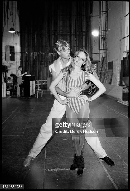 American actor, dancer, & choreographer Tommy Tune and British model & actress Twiggy pose together during a photo call for the Broadway production...