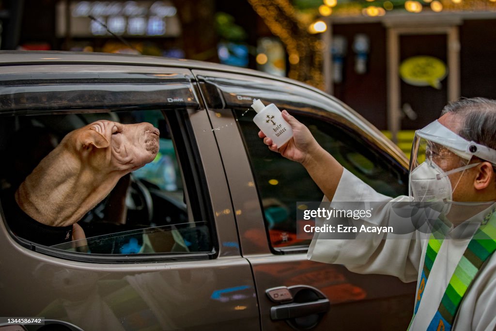 Mall Holds Drive-Through Pet Blessing For World Animal Day