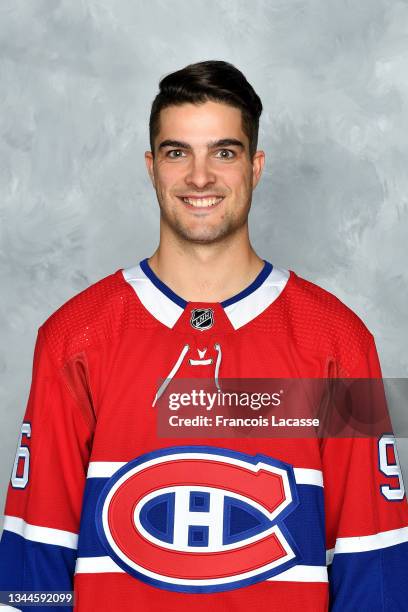 Danick Martel of the Montreal Canadiens poses for his official headshot for the 2021-2022 season on September 22, 2021 at the Bell Sports Complex in...