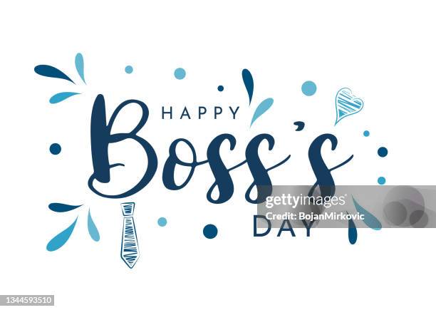 ilustrações de stock, clip art, desenhos animados e ícones de happy boss's day poster. vector - dia do chefe