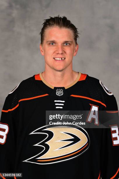 Jakob Silfverberg of the Anaheim Ducks poses for his official headshot for the 2021-2022 season on September 21, 2021 at Great Park Ice in Irvine,...