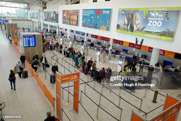 General view of the departures hall at Bristol Airport on October 03, 2021 in Bristol, England. Starting tomorrow, the United Kingdom will simplify...