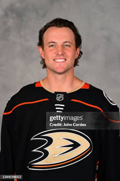 Cam Fowler of the Anaheim Ducks poses for his official headshot for the 2021-2022 season on September 21, 2021 at Great Park Ice in Irvine,...