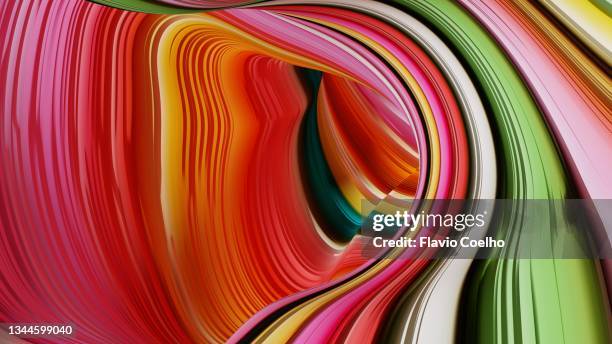multi colored abstract tunnel background - distorted image stockfoto's en -beelden