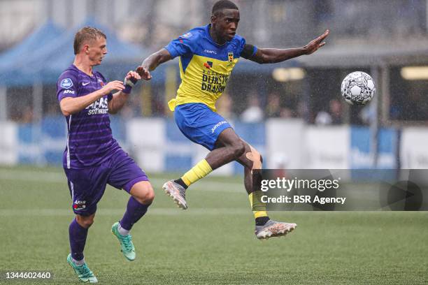 Calvin Mac-Intosch of SC Cambuur-Leeuwarden during the Dutch Eredivisie match between SC Cambuur and AZ Alkmaar at Cambuurstadion on October 3, 2021...