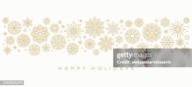 urlaub schneeflocken grenze - christmas decoration stock-grafiken, -clipart, -cartoons und -symbole