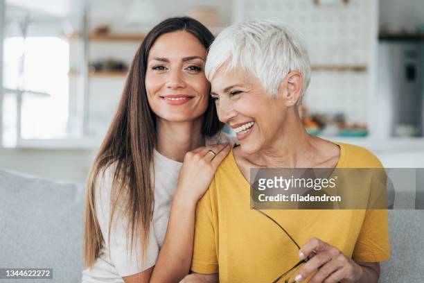 mother and daughter - beautiful granny bildbanksfoton och bilder
