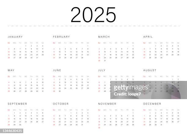 calendar 2025 template - calendario stock illustrations