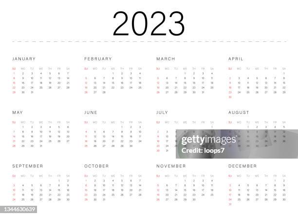 stockillustraties, clipart, cartoons en iconen met calendar 2023 template - calendario