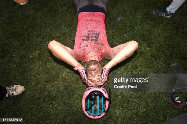 Jonas Rutsch of Germany and Team EF Education - Nippo covered in mud after the 118th Paris-Roubaix 2021 - Men's Eilte a 257,7km race from Compiègne...