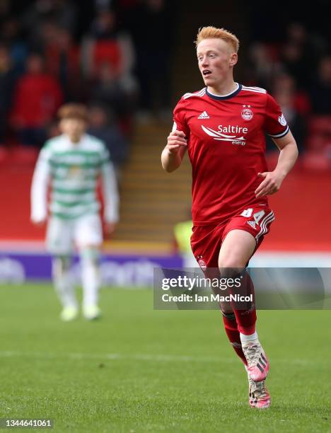 Matty Longstaff of Aberdeen is seen in action during the Ladbrokes Scottish Premiership match between Aberdeen and Celtic at Pittodrie Stadium on...