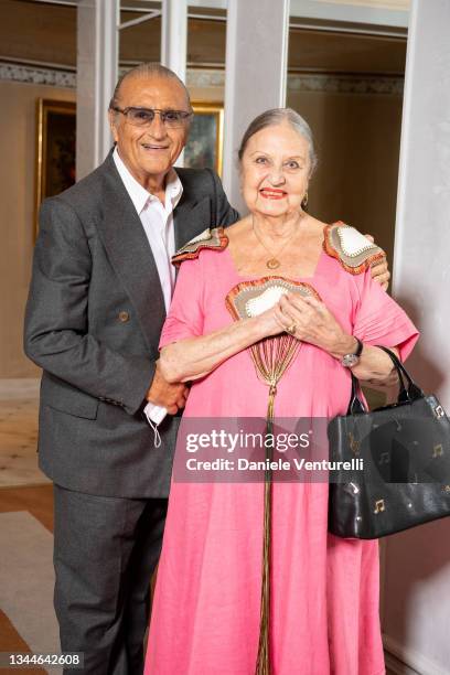 Tony Renis and Elettra Renis attend the production dinner of the movie “Lamborghini - The Legend” on October 03, 2021 in Rome, Italy.