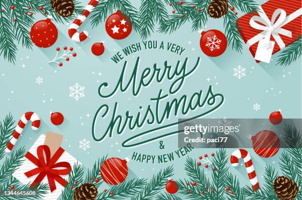 christmas greeting cards - christmas decoration stock illustrations