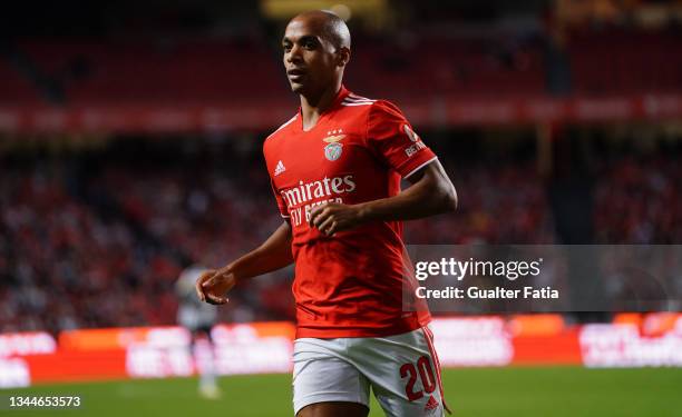 Joao Mario of SL Benfica during the Liga Bwin match between SL Benfica and Portimonense SC at Estadio da Luz on October 3, 2021 in Lisbon, Portugal.