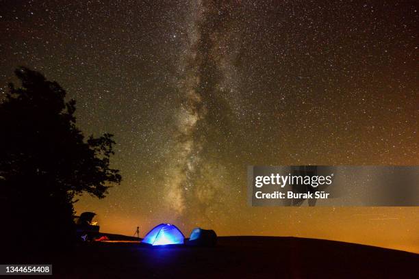 star science, galaxy , stars , atmosphere , camping and photography - midsummer night dream stock pictures, royalty-free photos & images