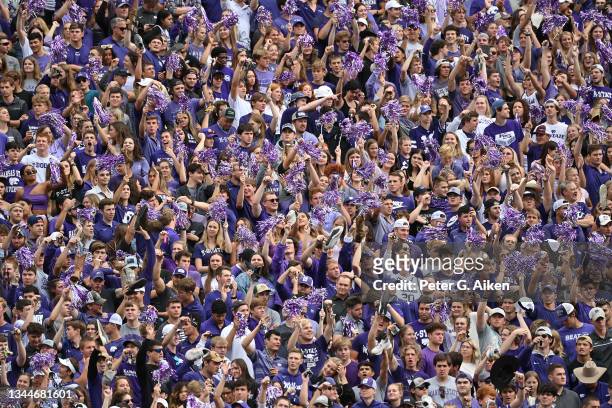 Kansas State Wildcats fans react during the first half against the Oklahoma Sooners at Bill Snyder Family Football Stadium on October 2, 2021 in...