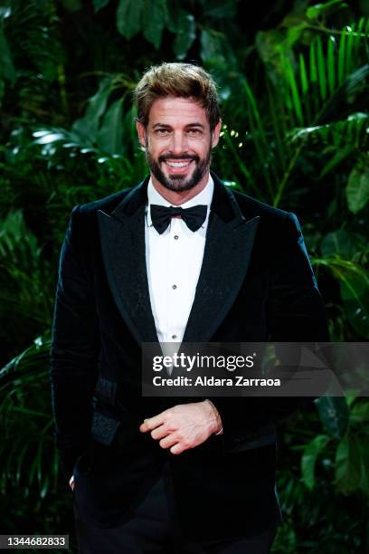 Cuban actor William Levy poses outside of the 'Platino Awards' party at La Quinta del Jarama on October 03, 2021 in Madrid, Spain.