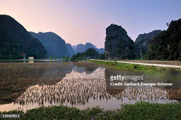 tam coc region near ninh binh, dry halong bay, vietnam, southeast asia, asia - bay of water stock-fotos und bilder