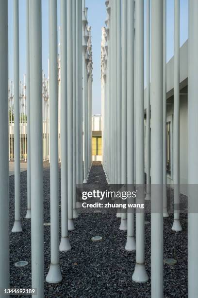 vertical iron pillar - flagpole sitting stockfoto's en -beelden