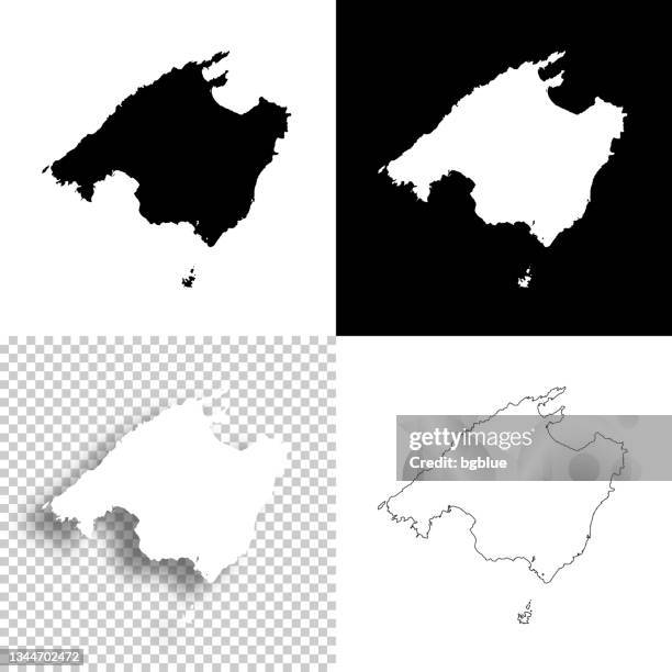 majorca maps for design. blank, white and black backgrounds - line icon - palma majorca stock illustrations