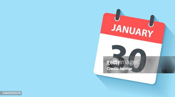 january 30 - daily calendar icon in flat design style - time running out stock illustrations