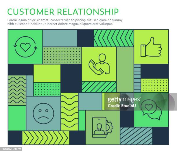 bauhaus style customer relationship infographic template - complaining stock illustrations stock illustrations