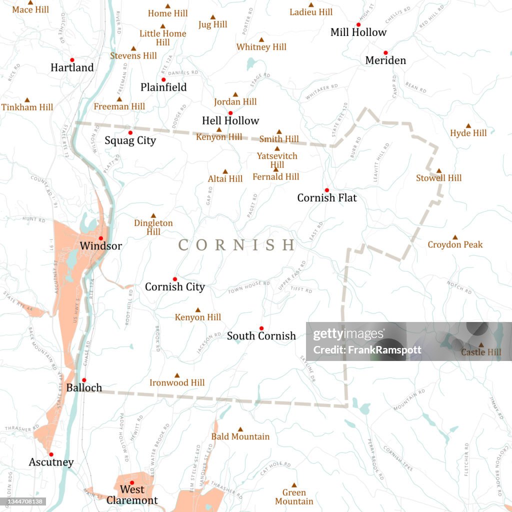 NH Sullivan Cornish Vector Road Map