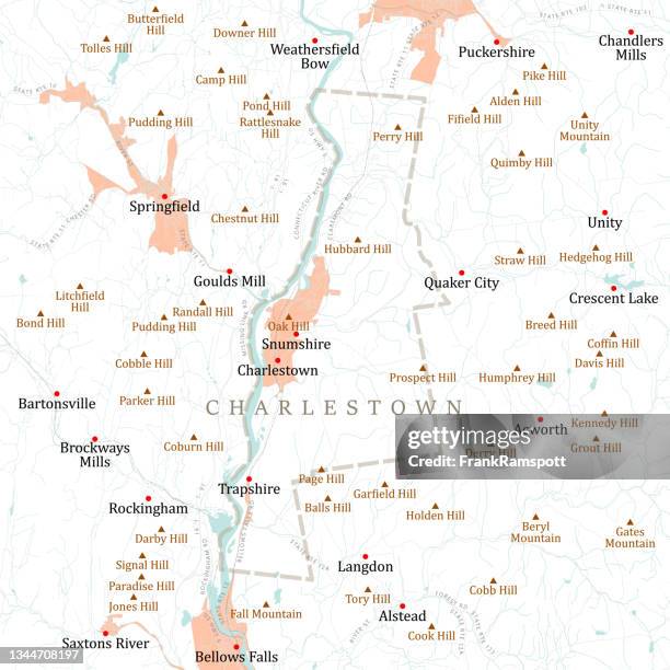 nh sullivan charlestown vector road map - dover new hampshire stock illustrations