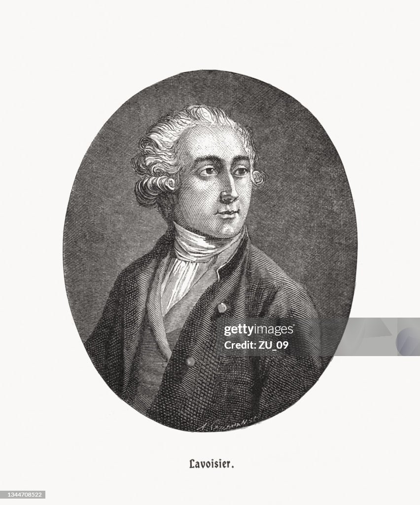 Antoine-Laurent de Lavoisier (1743-1794), French chemist, wood engraving, published 1900