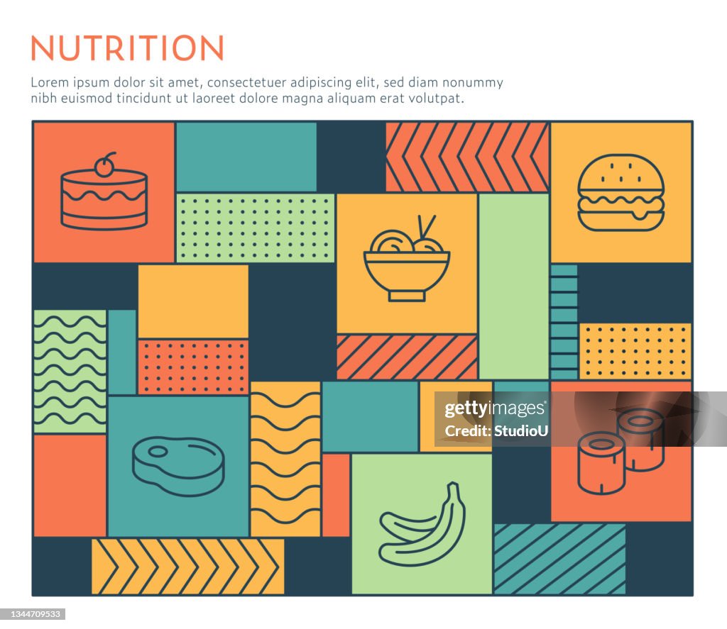 Bauhaus Style Nutrition Infographic Template