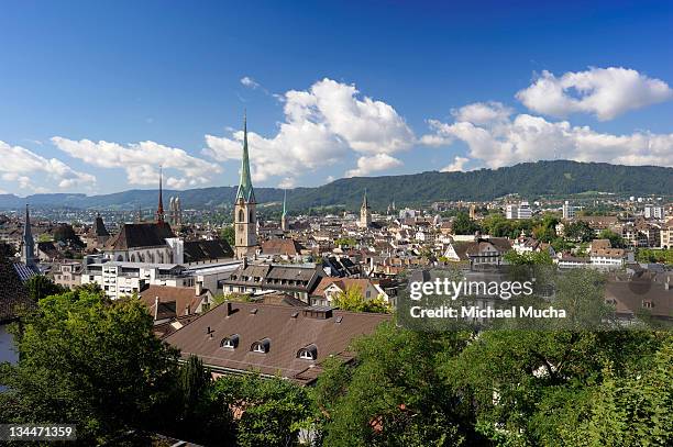 overlooking zurich, switzerland, europe - michael mucha - fotografias e filmes do acervo