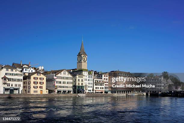 limmatquai in the town centre, zurich, switzerland, europe - michael mucha stock pictures, royalty-free photos & images