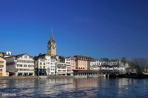 limmatquai in the town centre, zurich, switzerland, europe - michael mucha stock pictures, royalty-free photos & images