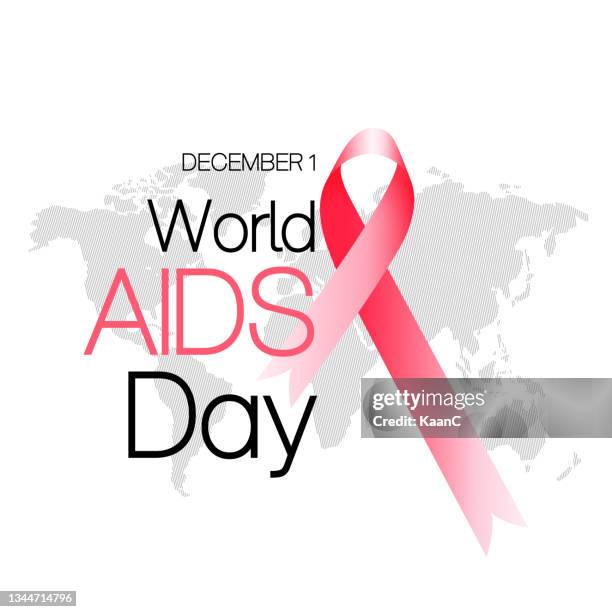 world aids day konzept stock illustration. aids awareness ribbon vektor. - aids test stock-grafiken, -clipart, -cartoons und -symbole
