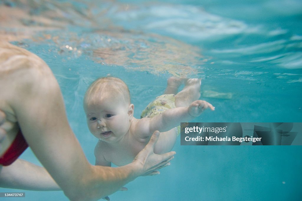 Baby swimming