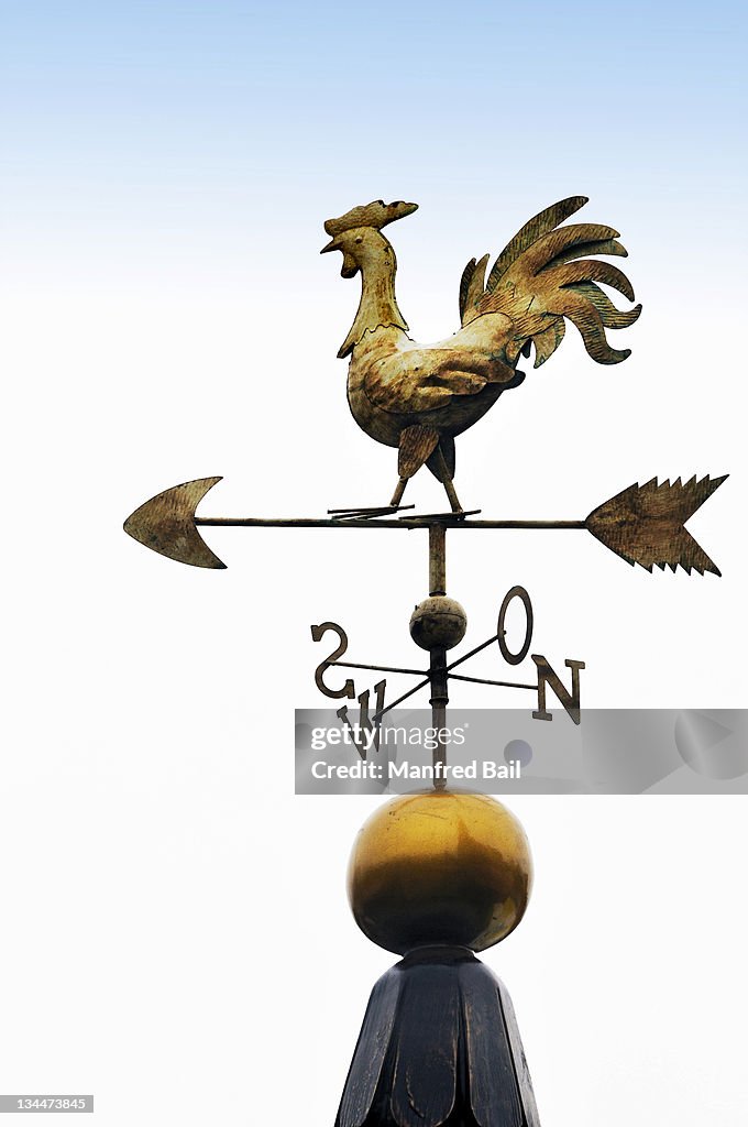 Weather vane with letters indicating the points of the compass, Bavaria, Germany, Europe