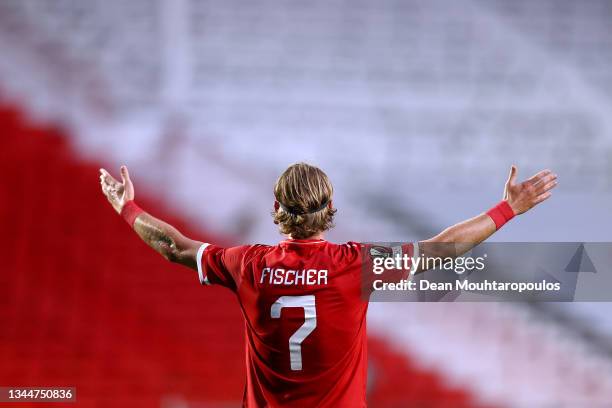 Viktor Fischer of FC Antwerp in action during the UEFA Europa League group D match between Royal Antwerp FC and Eintracht Frankfurt at Bosuilstadion...