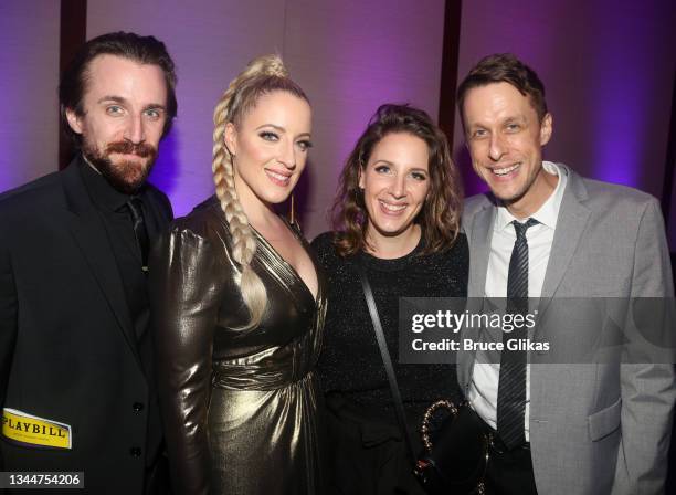 Andrew Mueller, Abby Mueller, Jessie Mueller, Matt Mueller pose the opening night after party for the new musical "Six" on Broadway at Pier...