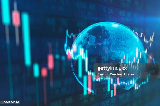 global stock market chart - global trade stockfoto's en -beelden