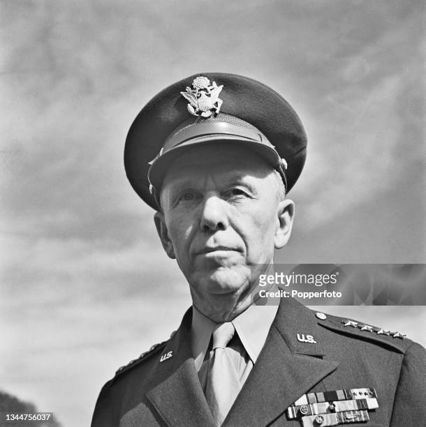 United States Army General George C Marshall , Chief of Staff of the United States Army, prepares to take the salute as part of a welcome ceremony...
