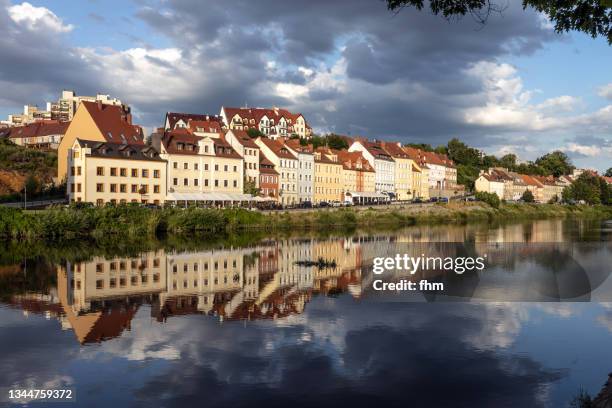 houses and street in zgorzelec (görlitz, poland) - medieval town stock pictures, royalty-free photos & images