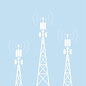 5g concept.Transmission Cellular Tower Antenna