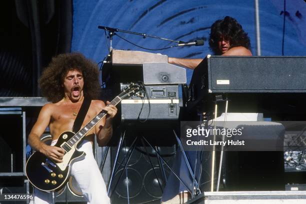 Neal Schon and Gregg Rolie performing with 'Journey' at Cal Expo in Sacramento, California on August 18, 1978.