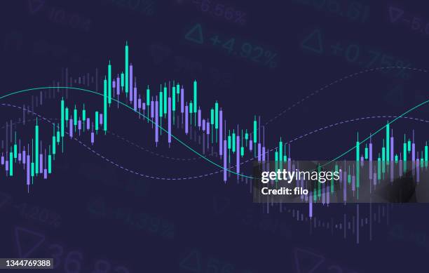 ilustrações de stock, clip art, desenhos animados e ícones de cryptocurrency stock value chart background - gráfico de linhas