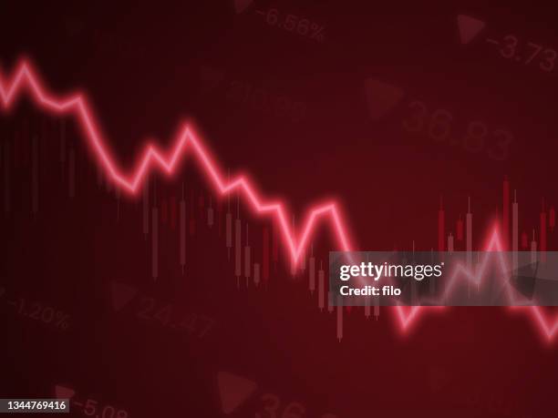 bildbanksillustrationer, clip art samt tecknat material och ikoner med stock commodity cryptocurrency price value decrease recession loss - falla