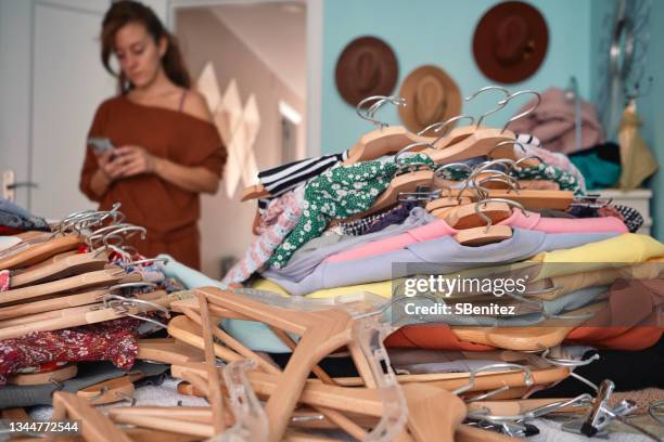 closet cleaning, clothing selection - cluttered stock pictures, royalty-free photos & images